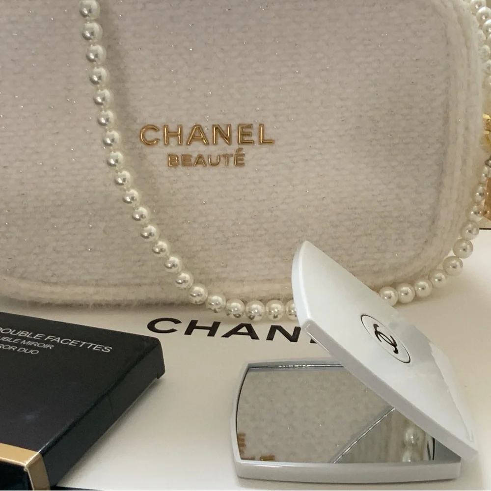 Chanel Pearl-Embellished Cream Bag